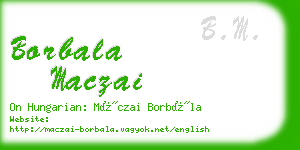 borbala maczai business card